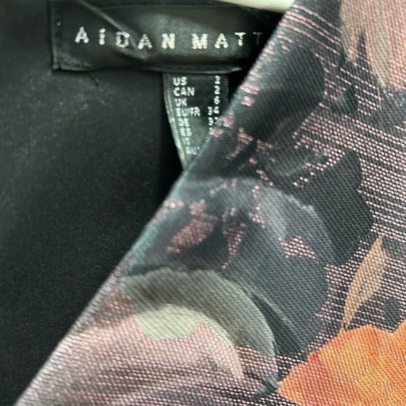 NWT Aidan Mattox B-Neck Cap Sleeve Pleated Dress Pink Multi Size 2 - Picture 4 of 8